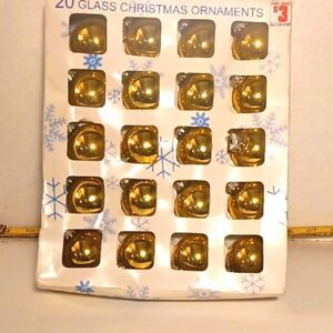 Vintage Gold Glass Ornaments Set of 20